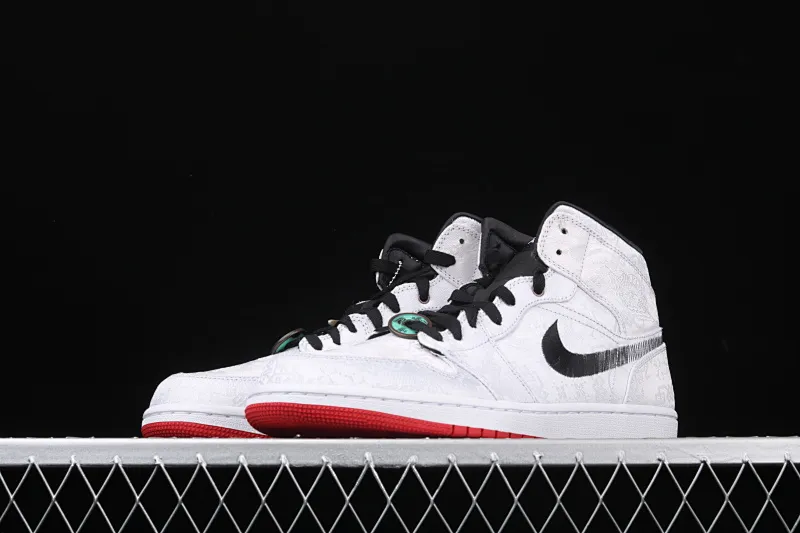 All categories Air Jordan Jordan series basketball shoes Air Jordan 1 Mid pure original version CLOT x Air Jordan 1 Mid "Fearless" AJ1 Joe 1 mid-top white silk CU2804-100